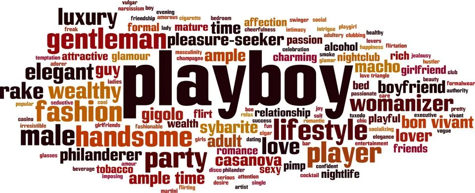 Playboy word cloud Stock Illustration