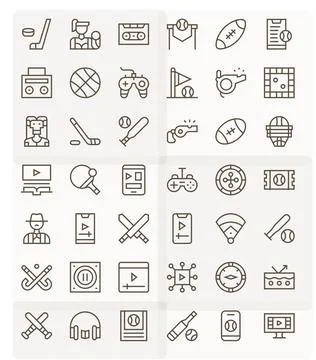 Player 256x256 Vector Icon Pack with 42 Regular Line Pixel Aligned Elements イラスト素材
