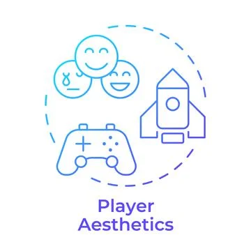Player aesthetics blue gradient concept icon Stock Illustration