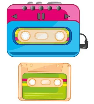 Player and cassette Stock Illustration