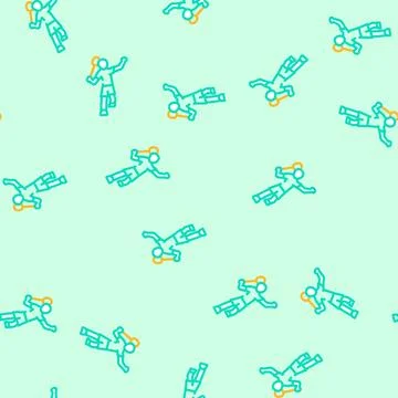Player badminton vector seamless pattern Illustrazione stock