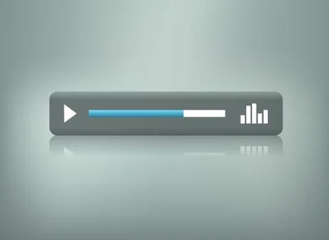 Player bar with reflection effect Illustrazione stock