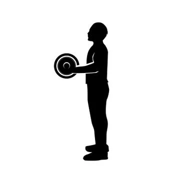 Player with bar silhouette Stock Illustration
