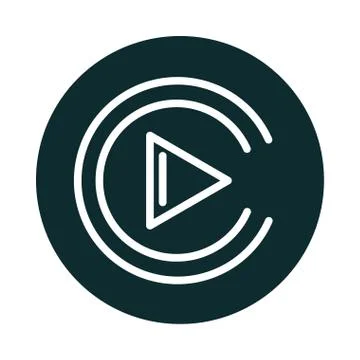 Player button record sound block style icon Illustrazione stock