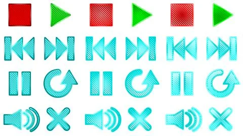 Player buttons Stock Illustration