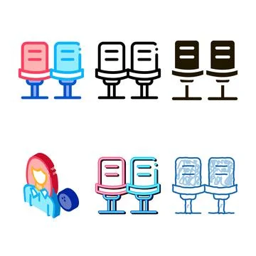 Player chairs icon vector stylized outline 스톡 일러스트
