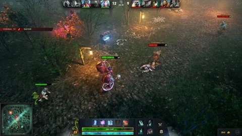 Player controlling magical characters to kill rival monsters in a computer game Stock Footage 292644627