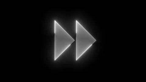 Player controls icon glowing neon white color animation black background Stock Footage 265668286