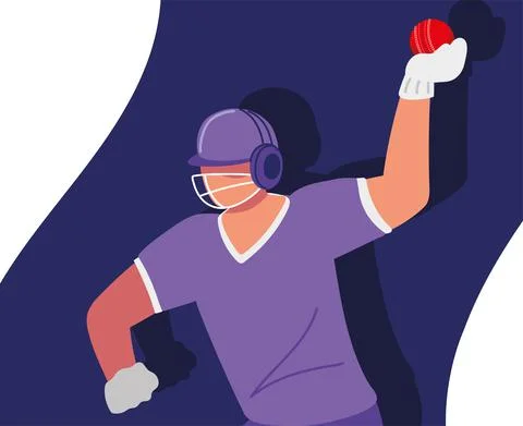 Player cricket ball Illustrazione stock