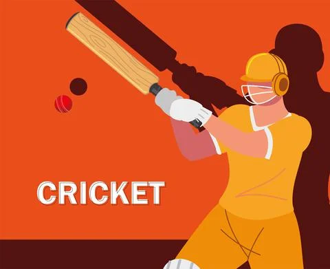 Player cricket banner Illustrazione stock