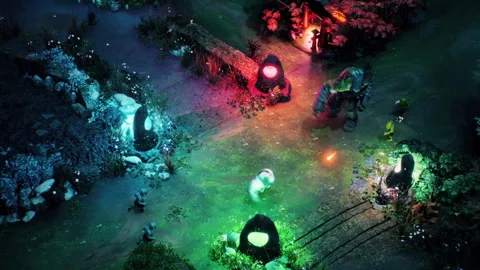 Player defeated by enemy in challenging match of the digital MOBA game Stock Footage 254207630