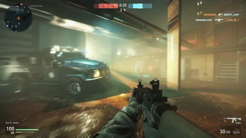 Player Defeated By Enemy Team In Online Mode Military Shooter Computer Game Stock Footage 202707429