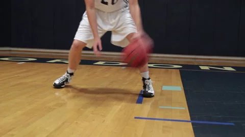 Player Dribbling Basketball Stock Footage