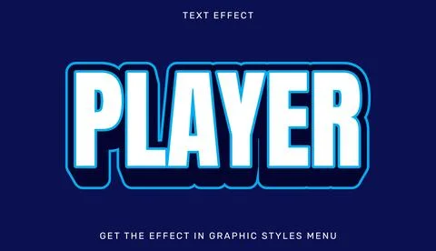 Player editable text effect template in 3d style Illustration