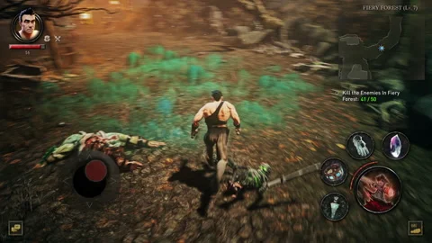 Player fighting against a magic enemy in a digital mobile game application Stock Footage 278040497