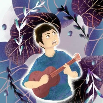 Player the guitar Stock-Illustration