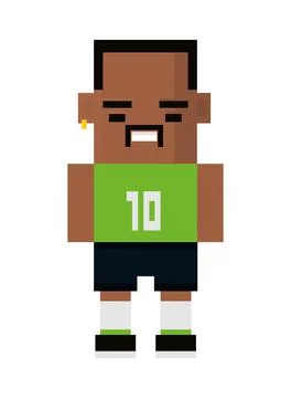 Player guy pixel 8 bit Stock Illustration