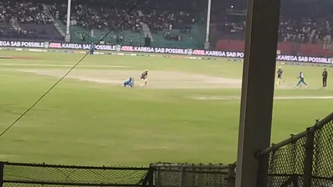 Player hitting a six Stock Footage 149998779