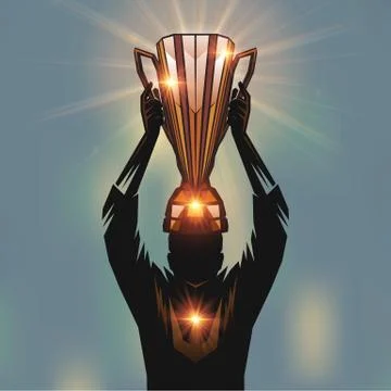 Player holding trophy Stock Illustration