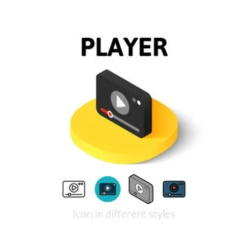 Player icon in different style Stock Illustration