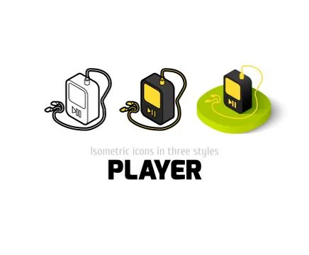 Player icon in different style Stock Illustration