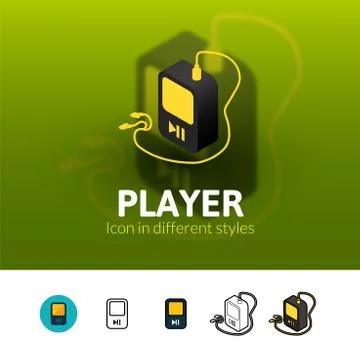 Player icon in different style Stock Illustration