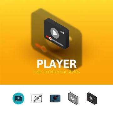 Player icon in different style Stock Illustration