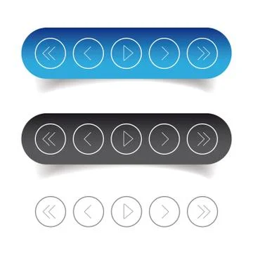 Player icon set Illustrazione stock