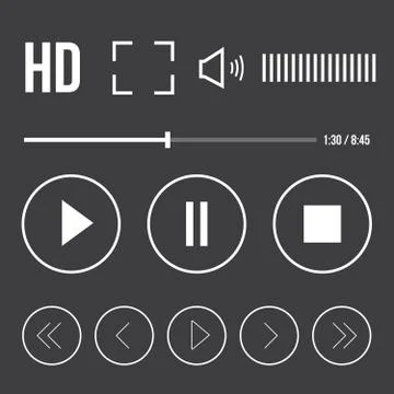 Player icon set Stock Illustration