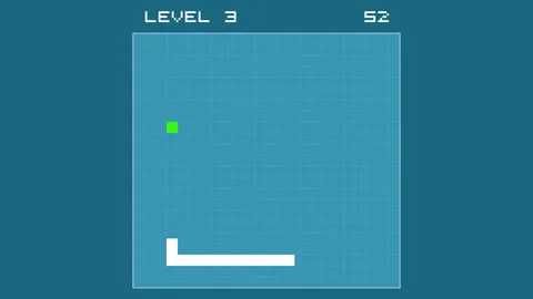 Player losing the retro snake computer game level with colourful animation Vídeo Stock 287466476