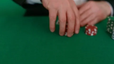 The player makes all the chips and makes a bet Stock Footage 102646072