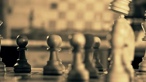 The player makes a move at the chessboard Stock Footage 129583622