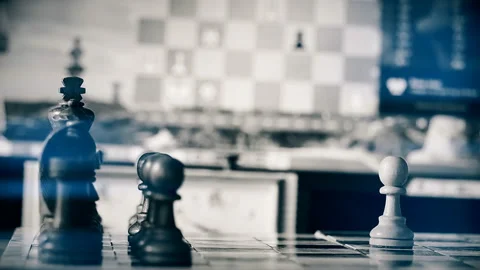 The player makes a move at the chessboard Stock Footage 133995856