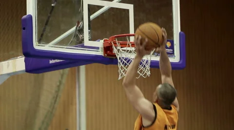 Player Making a Slam Dunk Video stock 40321210
