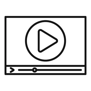 Player play icon outline vector. Web interface Stock Illustration