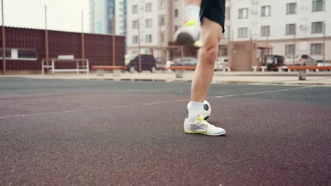 Player practicing ball control energizing, Dynamic scene of soccer skills and Video stock 331206681