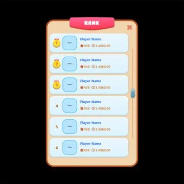 Player Rank ui kit 스톡 일러스트