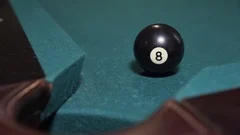 Player sinking black 8-ball into corner , Stock Video