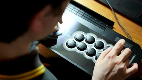 Player with a stick arcade. Stock Footage 95727329