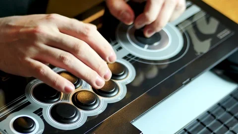 Player with a stick arcade. Stock Footage 95727553
