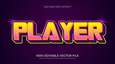 Player text effect editable Esports and Gaming text style Stock Illustration