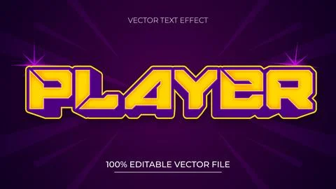 Player text effect editable Esports and Gaming text style Stock Illustration