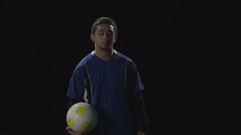 Player tosses ball to ground, pan down 스톡 동영상 34008559