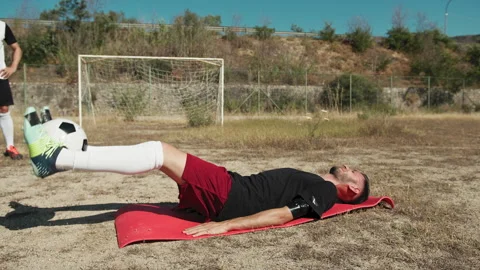 Player Training And Holding The Ball With The Feet Stock Footage 327981319
