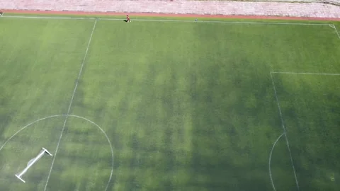 The player trains in the stadium Stock Footage 168623478
