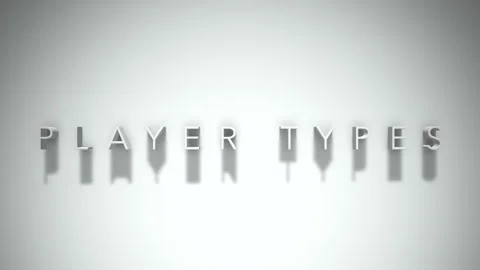 Player types  3D title animation white text on a white background Stock Footage 299635500