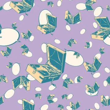 Player of vinyl records seamless pattern Stockillustratie