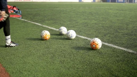 Players getting ready fot the training. Stock Footage 124664267