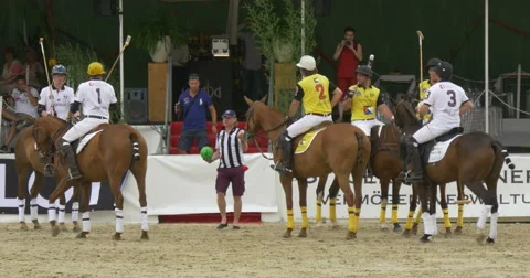 Players polo game start Stock Footage 59660325