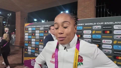 Players react to England's 62-7 win over USA Stock Footage 315317442